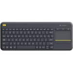 Clavier sans fil avec pavé tactile intégré Wireless Touch Keyboard K400 Plus Noir (AZERTY, Français)