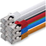 CORDON 0.5M CAT6A FTP CCA PVC BLEU JAUNE GRIS ROUGE LINKTECH
