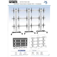 Meuble Mobile Haut de Gamme pour Mur d'image 3x3 = 9 Ecrans de 45 à 55 pouces