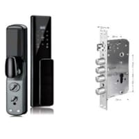 SERRURE DE PORTE INTELLIGENTE WIFI TUYA+EMPREINTE+RFID NFC+CODE+CLES