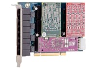 Carte de Voie Modulaire 8 Ports PCI 8 x Réseau RJ-45 8 x FXO
