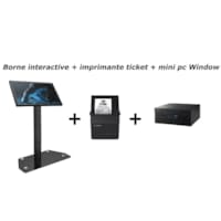 Kit File D attente Complet Borne Tactile 22  IIyama Prolite T2252mts + Imprimante Ticket EPSON + Mini PC Windows PRO 11