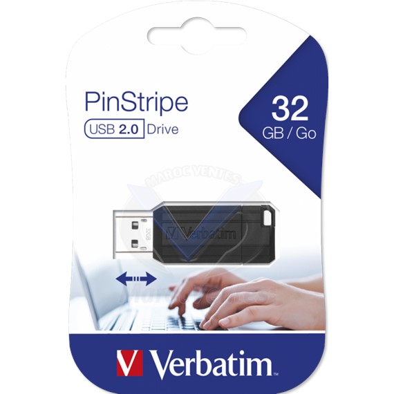 Micro-clé USB PinStripe de 32 Go noire 49064