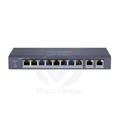 Switch 8 Ports POE Non Géré Fast Ethernet 2 ports Uplink GE