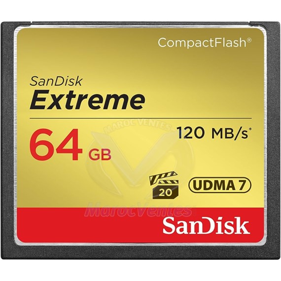 CARTE MÉMOIRE EXTREME COMPACTFLASH 64 Go SDCFXSB-064G-G46