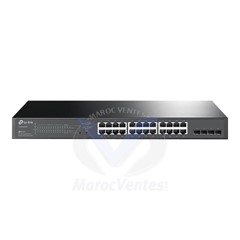 Tplink JetStream™ 28-Port Gigabit Smart Switch with 24-Port PoE+ PORT: 24× Gigabit PoE+ Ports, 4× Gigabit SFP SlotsSPEC: 802.3at/af, 250 W PoE Power, 1U 19-inch Rack-mountable Steel CaseFEATURE: Integration with Omada SDN Controller, Static Routing,