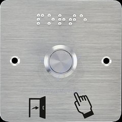 BOUTON DE SORTIE CARRE EN INOX SANS CONTACT 12V NO/NC/COM OP19D