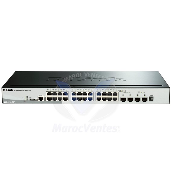 Smart switch 24 ports PoE 10/100/1000 Mbps + 2 SFP Gigabits + 2 SFP+ 10 G DGS-1510-28P