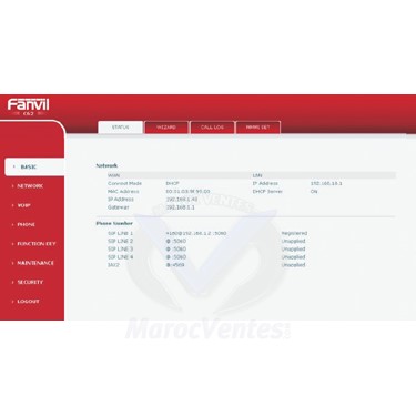 Interface du telephone